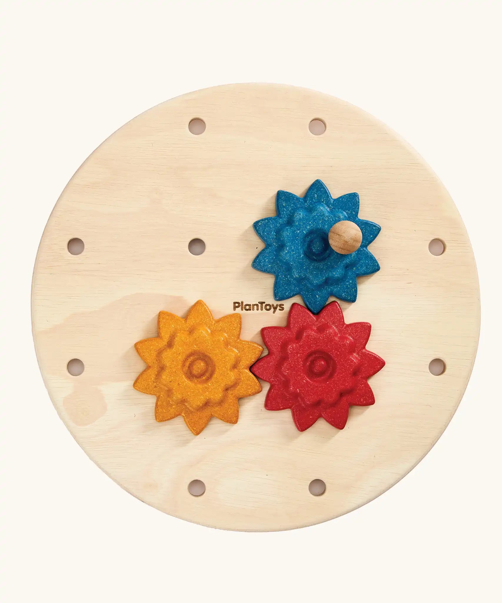 PlanToys spinning gear wooden toy playset.