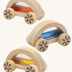 The PlanToys water block cars pictured on a plain background. 