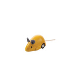 PlanToys Wooden Pull-Back Mouse Toy in blue.