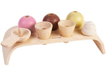 cream topping and scooper. White background.