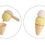 vanilla and chocolate ice cream scoops