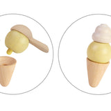 vanilla and chocolate ice cream scoops