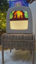 An unboxing and demo of the Toverlux DIY Nativity Silhouette Craft Kit, it fits a Magic Lamp or Window Frame, for sale at Babipur.