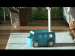 The PlanToys Blue Van Walker in use. 