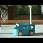 The PlanToys Blue Van Walker in use. 