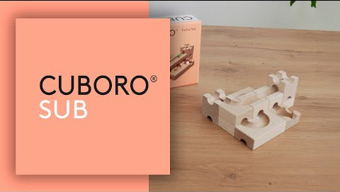 Video showing the Cuboro Sub Wooden Marble Run Set in detail.