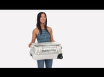 Short video showing the different features with the Patagonia black hole wheeled duffel bag in 40L
