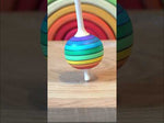 Mader Rainbow Lolly Spinning Top demonstration video, how to spin. 