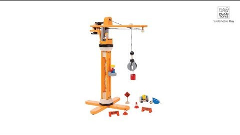 A video featuring the PlanToys PlanWorld Crane Set.