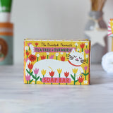The Printed Peanut handmade, natural, vegan soap bar with illustrated cat packaging by UK artist.