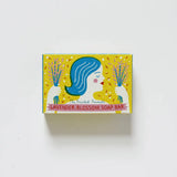 The Printed Peanut Lavender Blossom soap bar with illustrated box, lavender oil soap with blossom, UK made natural gift soap.