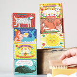 Stack of Printed Peanut illustrated boxes containing natural soaps. 