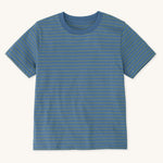 The Rapanui organic cotton blue stripy t-shirt for women