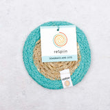 Dessous de verre en jute et joncs de mer ReSpiin - Turquoise