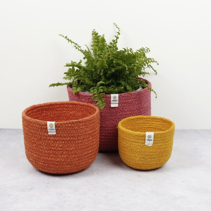 ReSpiin Tall Jute Basket Set