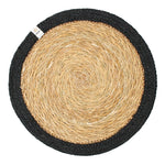 The ReSpiin seagrass and jute natural tablemat with a black coloured ring.