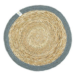 The ReSpiin seagrass and jute natural tablemat with a grey coloured ring.