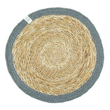 The ReSpiin seagrass and jute natural tablemat with a grey coloured ring.