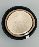 Respiin set of 3 natural mini bowls in natural, cream and black colour