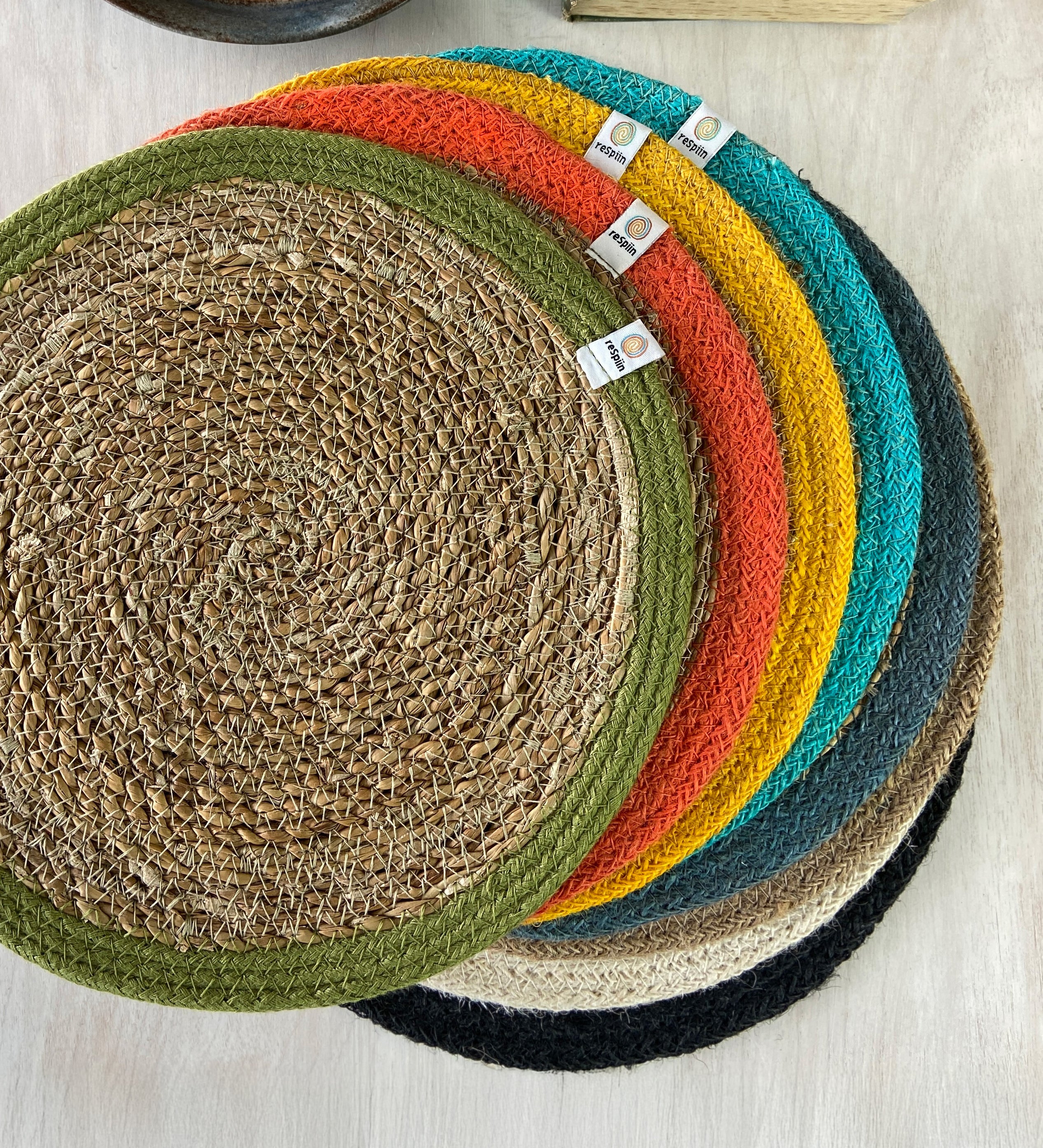 The ReSpiin jute and seagrass handmade table mats.