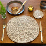 ReSpiin Spiral Jute Natural / White Tablemat