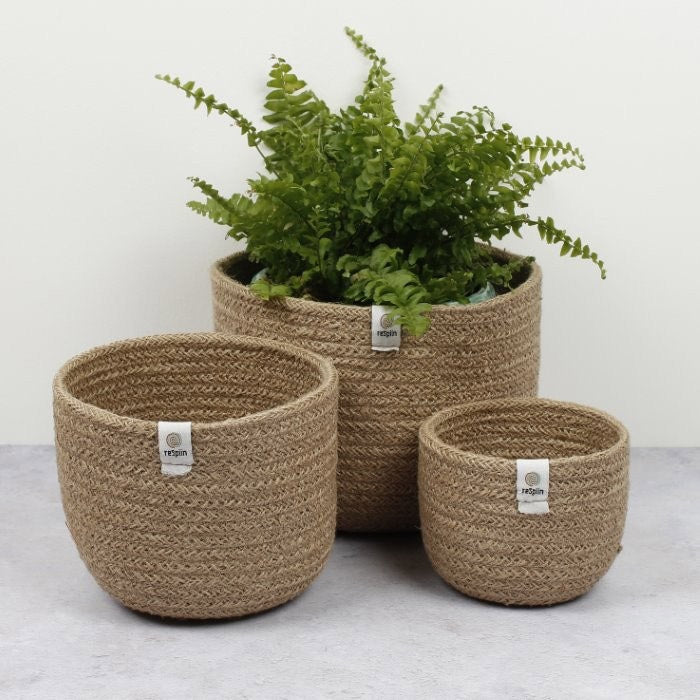 ReSpiin Tall Jute Basket Set