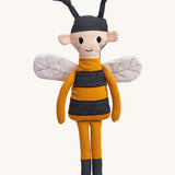 The Roommate Bee Rag Doll on a plain background. 