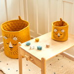 The Roommate Mini Quilted Basket - Lion on a sink unit