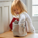 in light grey. With floppy fabric ears and a sweet embroidered face