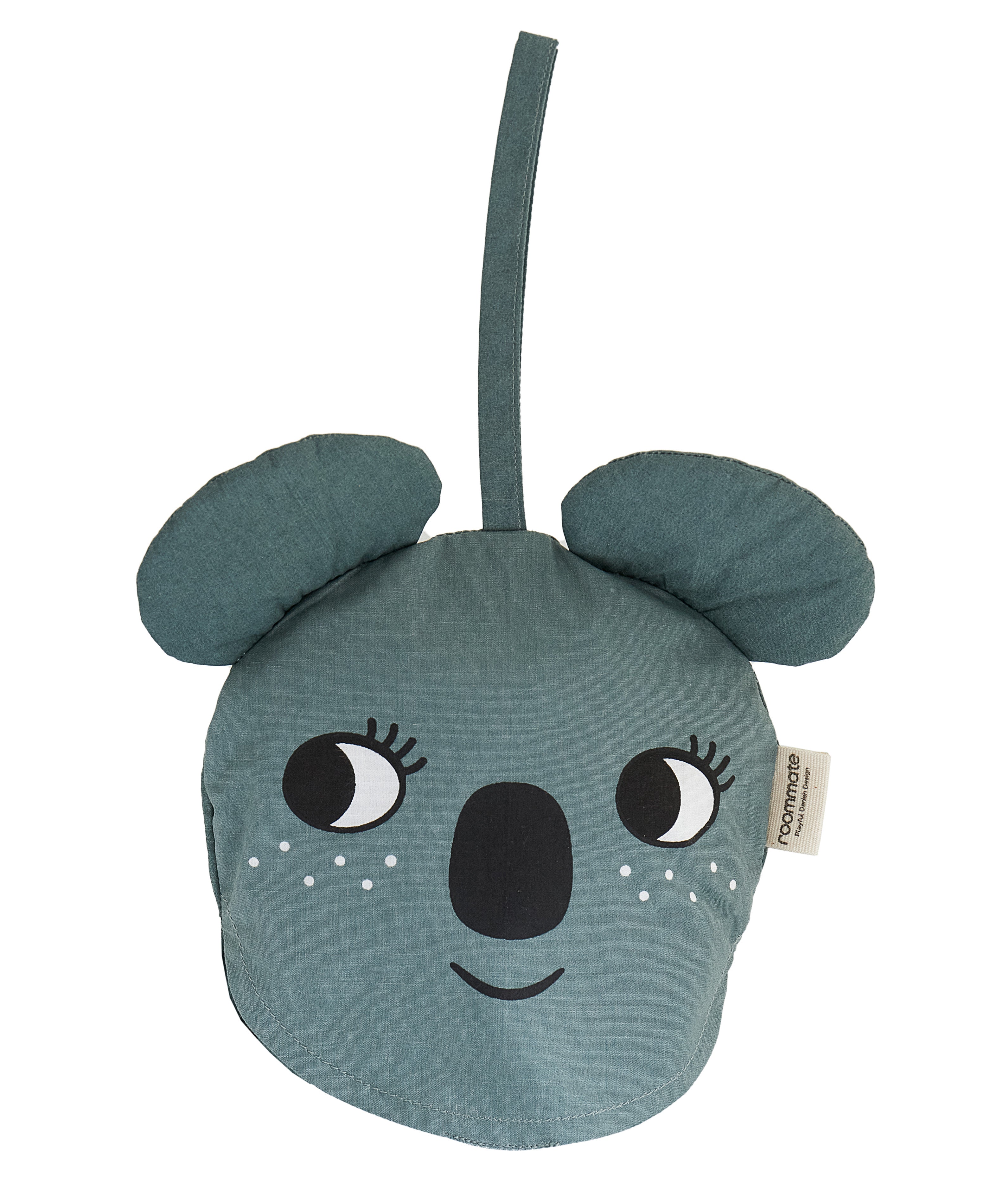 The Koala bucket hat from Roommate, folded into itself to reveal a koala face with a hanging loop.
