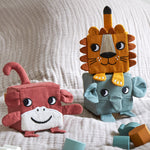  and an elephant on the bottom. All the blocks have different