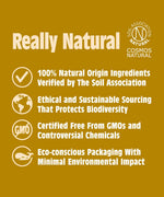 Salt Of The Earth refillable deodorant stick infographic showing cosmos natural and other key ethical info
