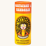 The Scrubber plastic-free natural deodorant with groovy packaging, in a grapefruit and mandarin fragrance