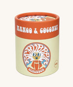 The Scrubber natural powder dry shampoo in 100% recycled cardboard packaging, in a mango and coconut scent