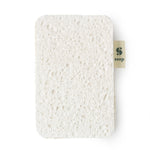Close up of the Seep natural cellulose kitchen sponge on a white background