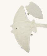 The under side of the Senger large blue manta ray cuddly toy, with the heatable bag taken out