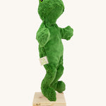 Senger Hand Puppet - Frog organic soft toy on a cream background.