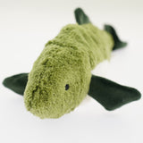A head-on view of the Senger organic cotton cuddly stuffed fish toy