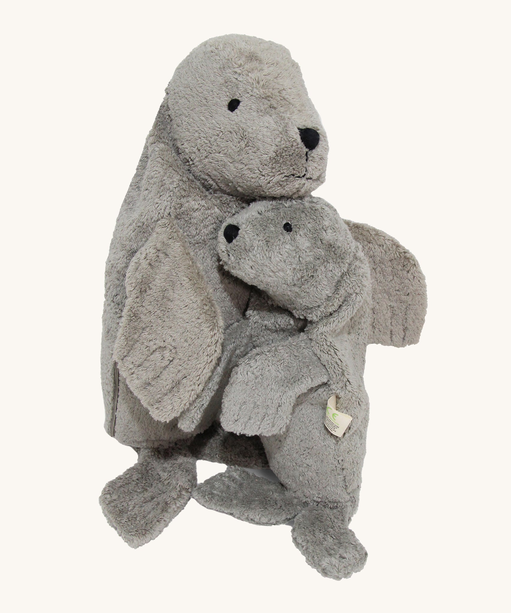 The large and small Senger cuddly seals.
