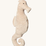 Senger Large Cuddly Seahorse organic soft toy. The seahorse is light pink in colour.