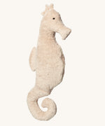 Senger Large Cuddly Seahorse organic soft toy. The seahorse is light pink in colour.