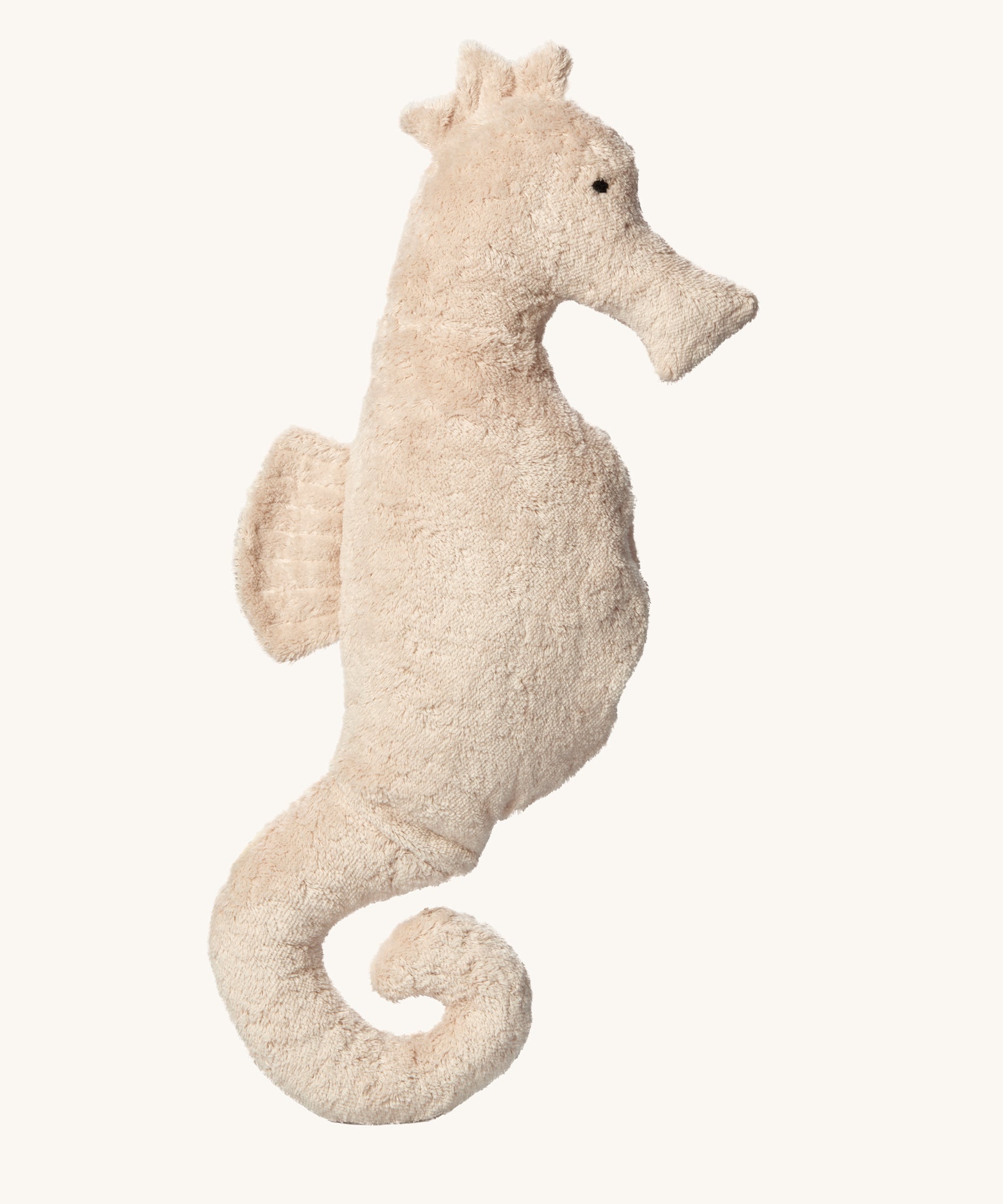 A side profile view of the Senger Large Cuddly Seahorse.
