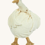 A Senger large goose organic cotton beanbag on a plain background. 