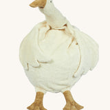 A Senger large goose organic cotton beanbag on a plain background. 