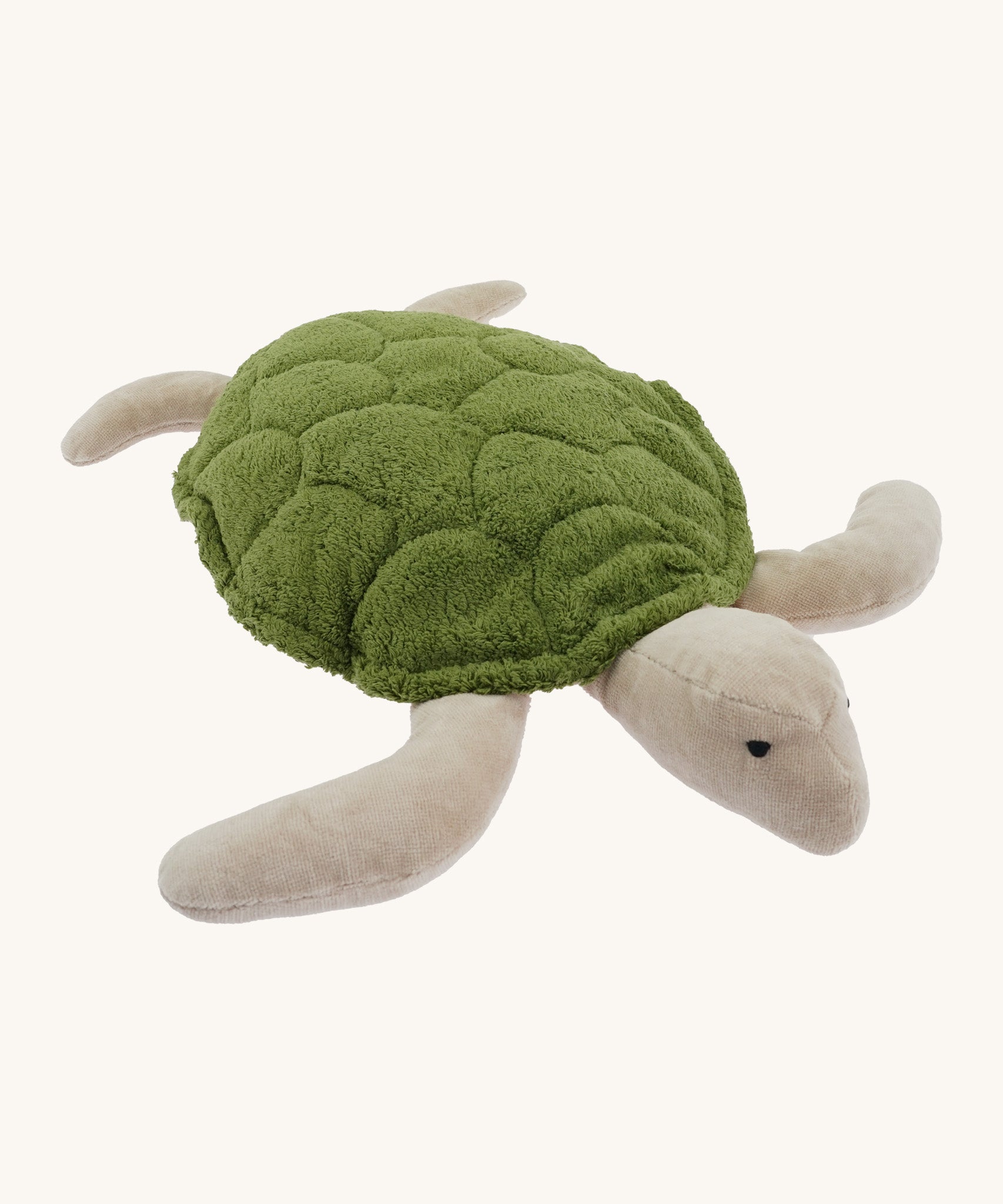 Senger Cuddly Turtle - A large GOTS organic heatable soft toy with a green shell and grey body. 