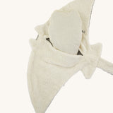 The under side of the Senger large organic cotton manta ray cuddly toy, with the heatable inside bag half out