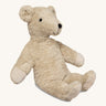 Senger Naturwelt Small Cuddly Bear in Linen, organic GOTS cotton heatable soft toy with removable cherry stone cushion.