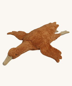 Senger Large Cuddly Goose organic soft toy in a dark orange Rust colour. These soft toys are created from the highest quality, sustainable and traceable natural materials. Senger cuddly animal toys and soft dolls are handmade in Germany with love and attention to detail and we are proud Senger stockists here at Babipur. 