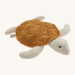 Senger Cuddly Rust Turtle - Small organic heatable soft toy on a cream background.