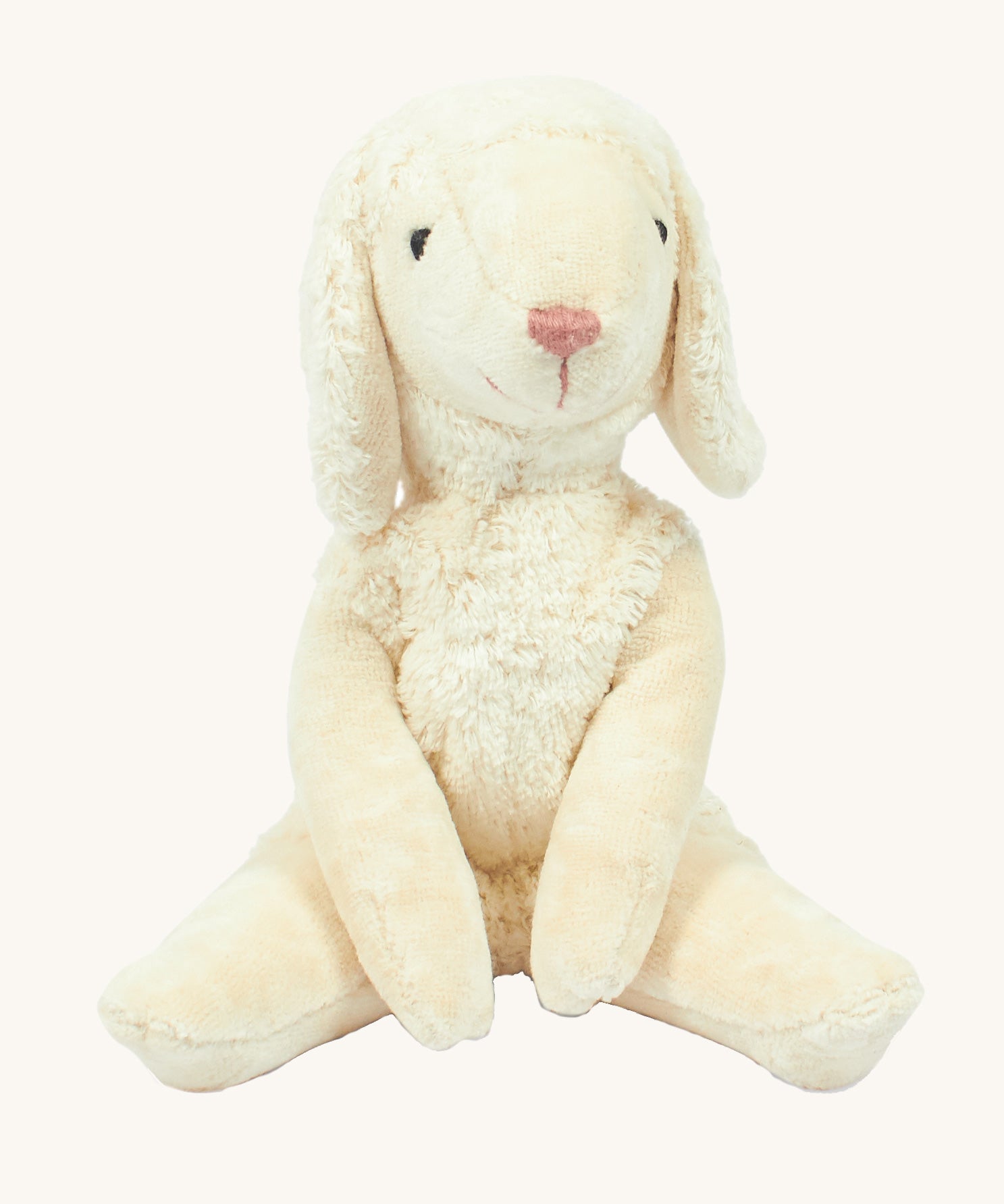 A Small Senger Floppy Animal White Sheep organic cotton stuffed toy. 